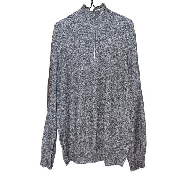 Calvin Klein Mens Black & White Half-Zip Sweater Size XL - Picture 1 of 7